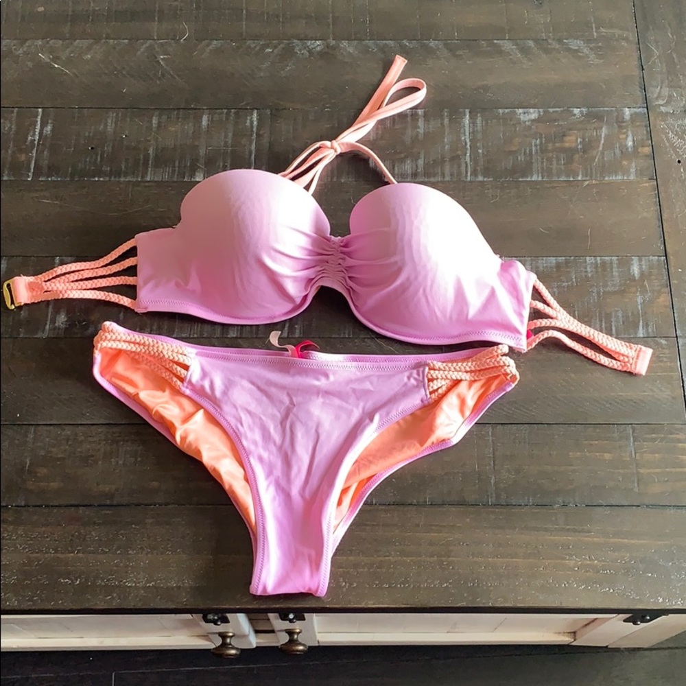 Bandeau style 2 piece bathing suit